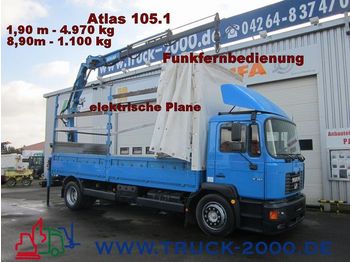 Samochód ciężarowy skrzyniowy/ Platforma MAN 18.264 Atlas 105,1 + FB* 8,9m-1,1T elektr. Plane: zdjęcie 1