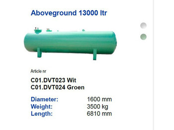 Nowy Zbiornik paliwa De Visser Propaan/Butaan LPG tank 13000 L (6,5 ton) - Gas, Gaz LPG, GPL, Ø 1600 ID 11.11: zdjęcie 1