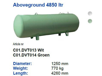 Nowy Zbiornik paliwa De Visser Propaan/Butaan LPG tank 4850 L (2,425 tons) Ø 1250 including tank fittings ID 11.7: zdjęcie 1