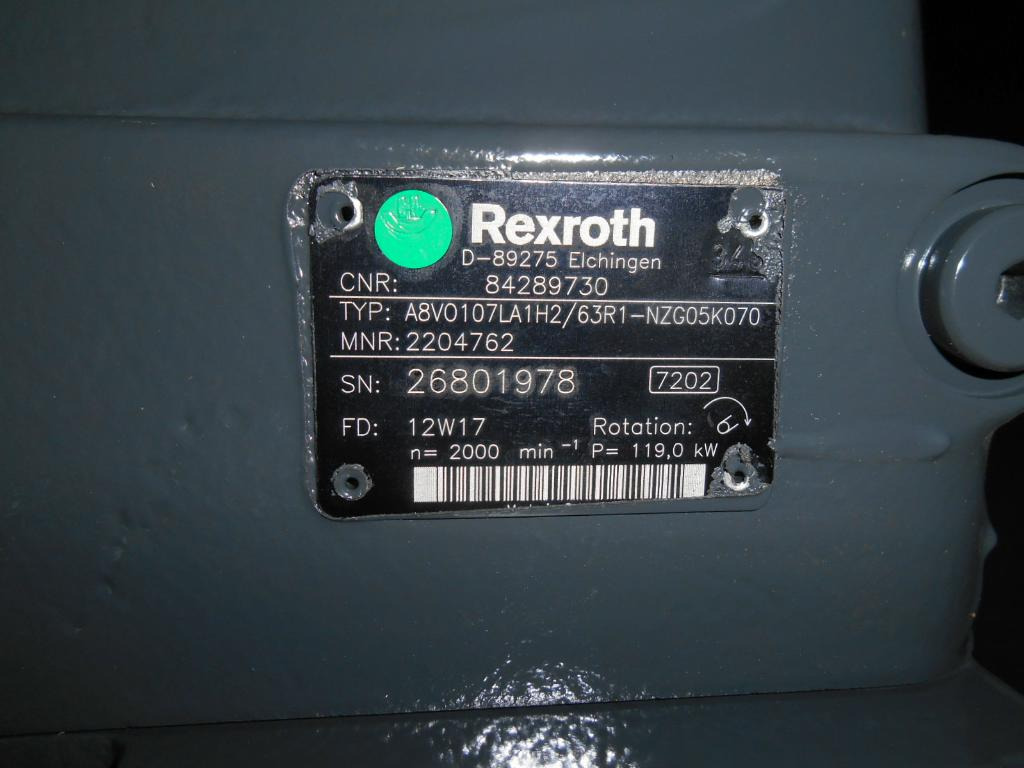 Pompa hydrauliczna do Maszyn budowlanych Rexroth A8VO107LA1H2/63R1-NZG05K070 -: zdjęcie 5
