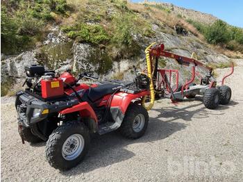 Quad, Przyczepa leśna Polaris Sportsman 450 +Kranman T1800 vagn med Rexon 330 ATV: zdjęcie 1