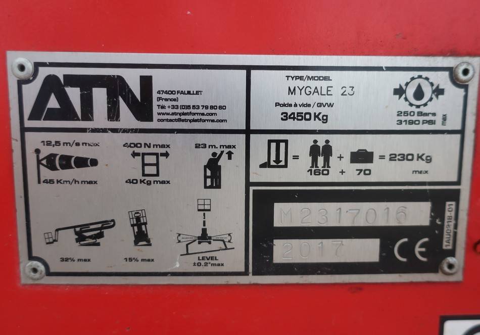 Podnośnik przegubowy ATN MG23 MyGale 23 BiFuel Tracked Boom Lift 2285cm: zdjęcie 10