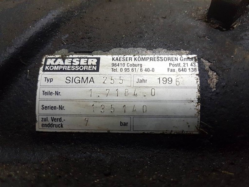 Sprężarka powietrza Kaeser Kompressoren Sigma255-1.7184.0-Compressor/Kompress: zdjęcie 8