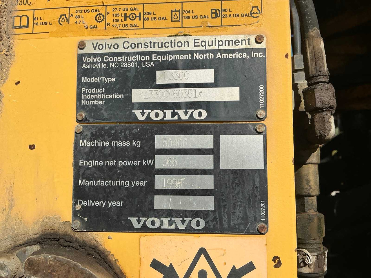 Ładowarka kołowa 1998 VOLVO L330B WHEEL LOADER