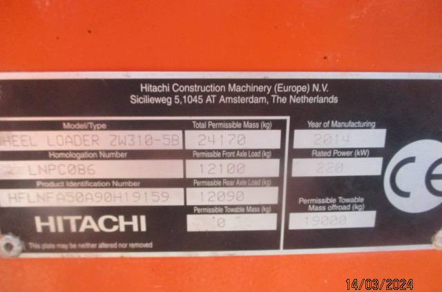 Ładowarka kołowa Hitachi ZW310-5B