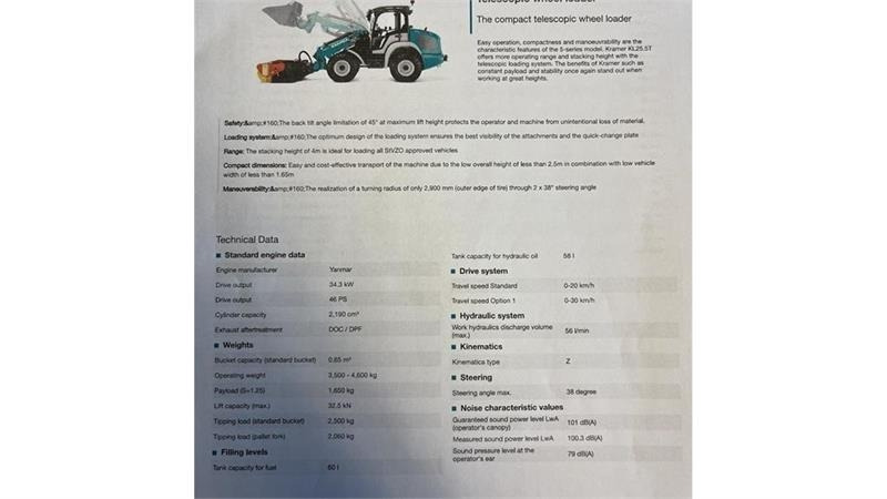 Ładowarka kołowa Kramer KL25.5T JULE/NYTÅRSTILBUD med teleskoparm, så den