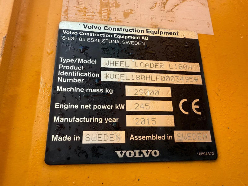 Ładowarka kołowa Volvo L180H CDC First Owner orginal Good Tyres