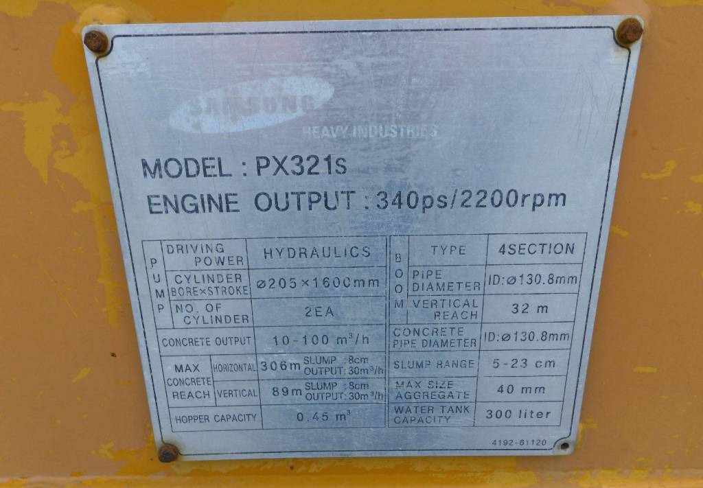 Pompa do betonu Samsung PX321S: zdjęcie 9