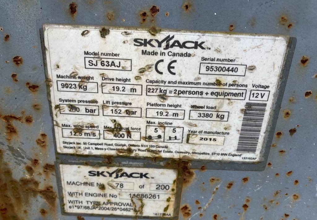Podnośnik przegubowy SkyJack SJ63AJ Articulated 4x4 Diesel Boom WorkLift 2136cm: zdjęcie 10