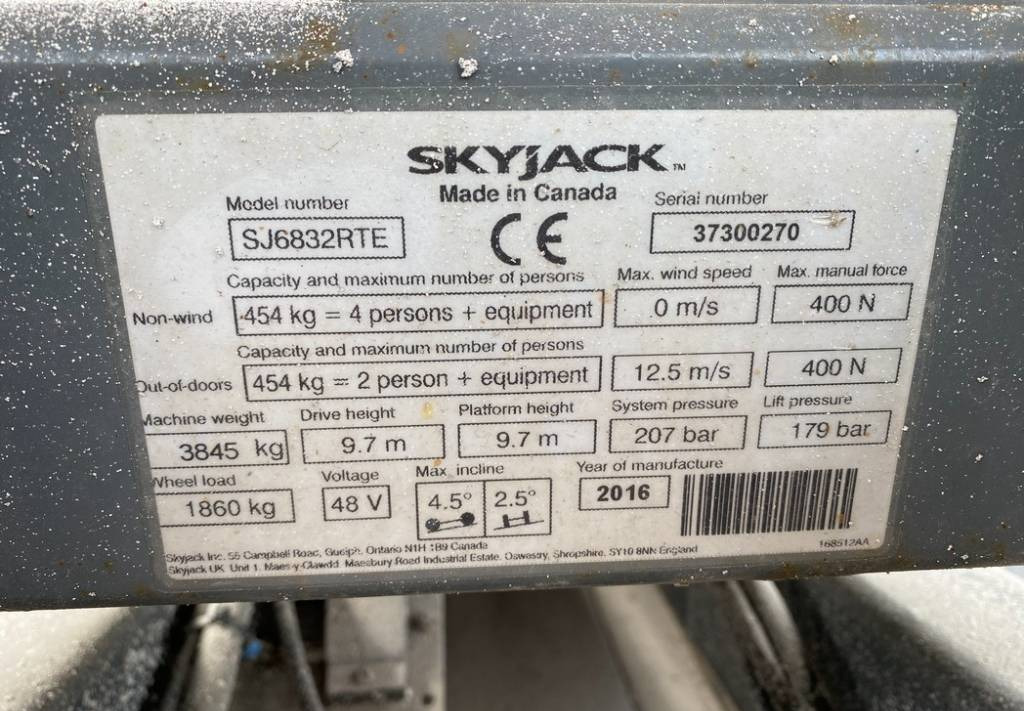 Podnośnik nożycowy SkyJack SJ6832 RTE Electric 4x4 Scissor Work Lift 1175cm: zdjęcie 10