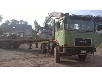 Przyczepa leśna, Samochod ciężarowy z HDS MAN 19.321 FAS: zdjęcie 1