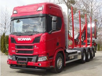 Przyczepa leśna, Samochod ciężarowy z HDS Scania R500 XT 8x4 EURO6 Holztransporter wie NEU!: zdjęcie 1