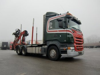Przyczepa leśna, Samochód ciężarowy dla transportowania drewna Scania R580 V8 6x4 Heckkran Penz 9200 SHL: zdjęcie 1