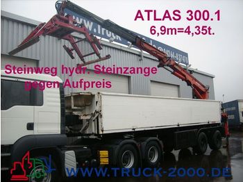 LANGENDORF Stein/Baustoff+Heck Kran ATLAS 300.1 Bj.1999 - Naczepa