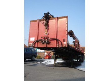 AUGUST SCHMIDT flat bed crane trailer - Naczepa platforma/ Burtowa