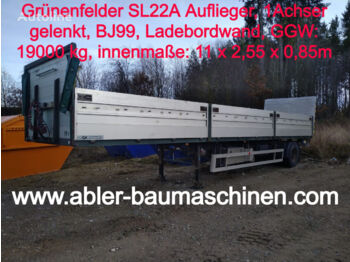 GRÜNENFELDER SL 22 A - Naczepa platforma/ Burtowa