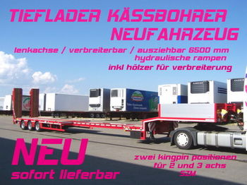 Kässbohrer LB3E / verbreiterbar /lenkachse / 6,5 m AZB NEU - Naczepa platforma/ Burtowa