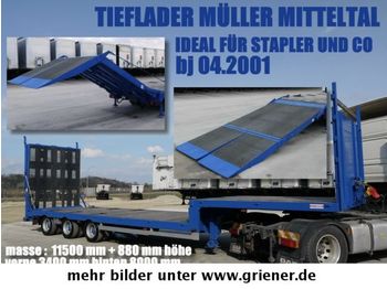 Müller-Mitteltal TS 3 / TIEFLADER HYDRAULISCHE RAMPE STAPLER / !!  - Naczepa platforma/ Burtowa