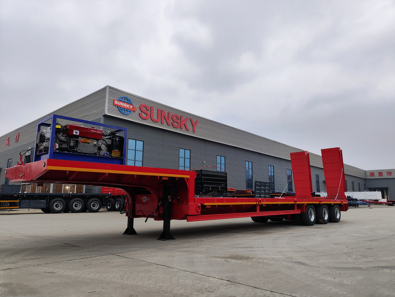 Nowy Naczepa niskopodwoziowa dla transportowania ciężkiego sprzętu SUNSKY 3-Axle 30Ton lowbed semi-trailer: zdjęcie 3