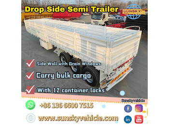SUNSKY Drop deck semi trailer - Naczepa platforma/ Burtowa: zdjęcie 1