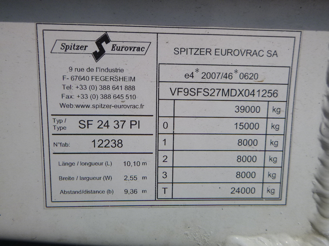 Naczepa silos dla transportowania mąki Spitzer Powder tank alu 37 m3 / 1 comp: zdjęcie 16
