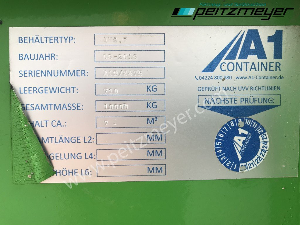 Kontener mulda A 1 Container Absetzcontainer AM 2.7 (7m³) asymetrisch: zdjęcie 10