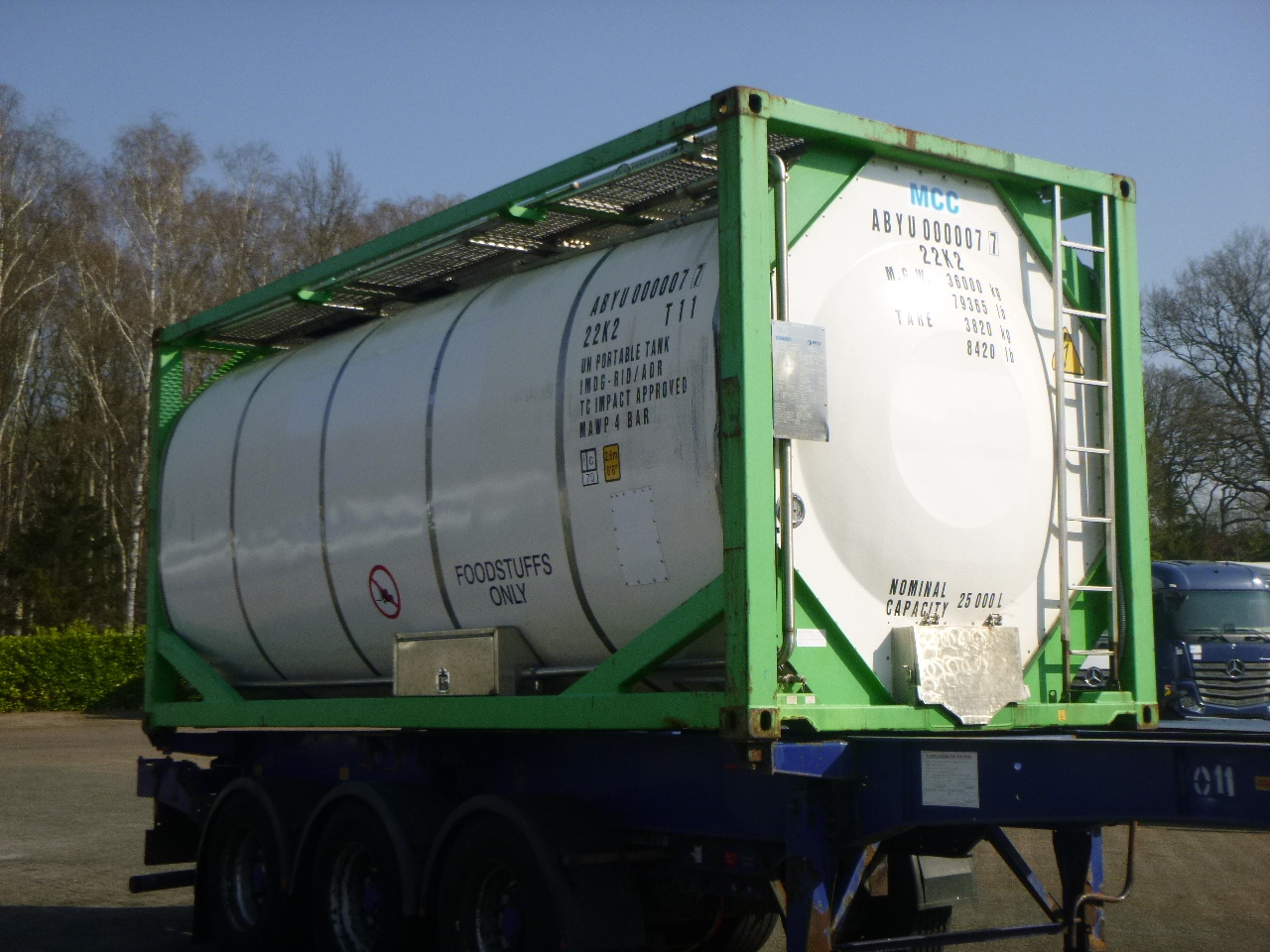 Kontener zbiornikowy, Naczepa Danteco Food tank container inox 20 ft / 25 m3 / 1 comp: zdjęcie 2