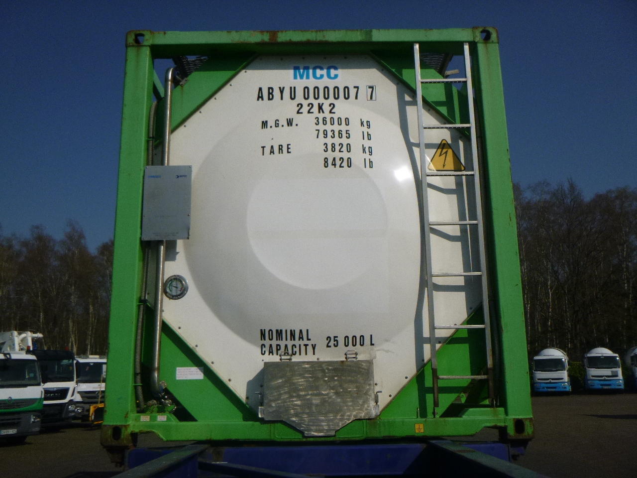 Kontener zbiornikowy, Naczepa Danteco Food tank container inox 20 ft / 25 m3 / 1 comp: zdjęcie 5