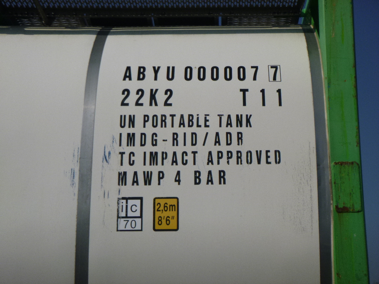 Kontener zbiornikowy Danteco Food tank container inox 20 ft / 25 m3 / 1 comp: zdjęcie 6