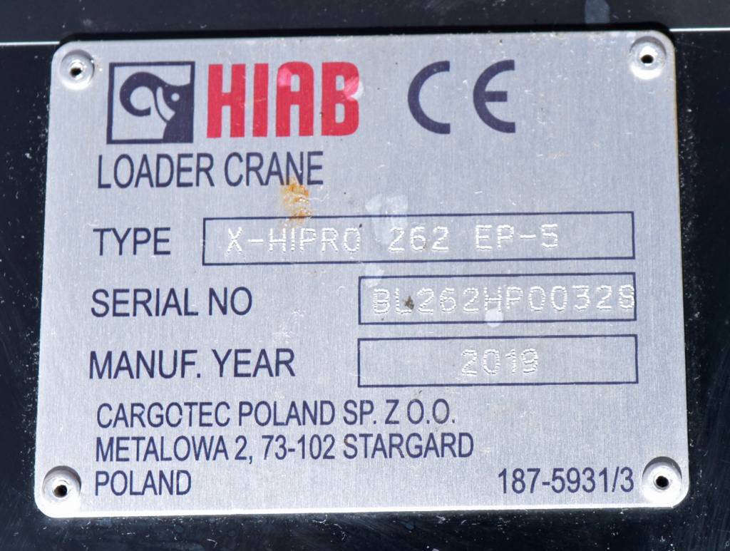 Żuraw przeładunkowy do Samochodów ciężarowych Hiab X-HIPRO 262 EP-5 CD: zdjęcie 7