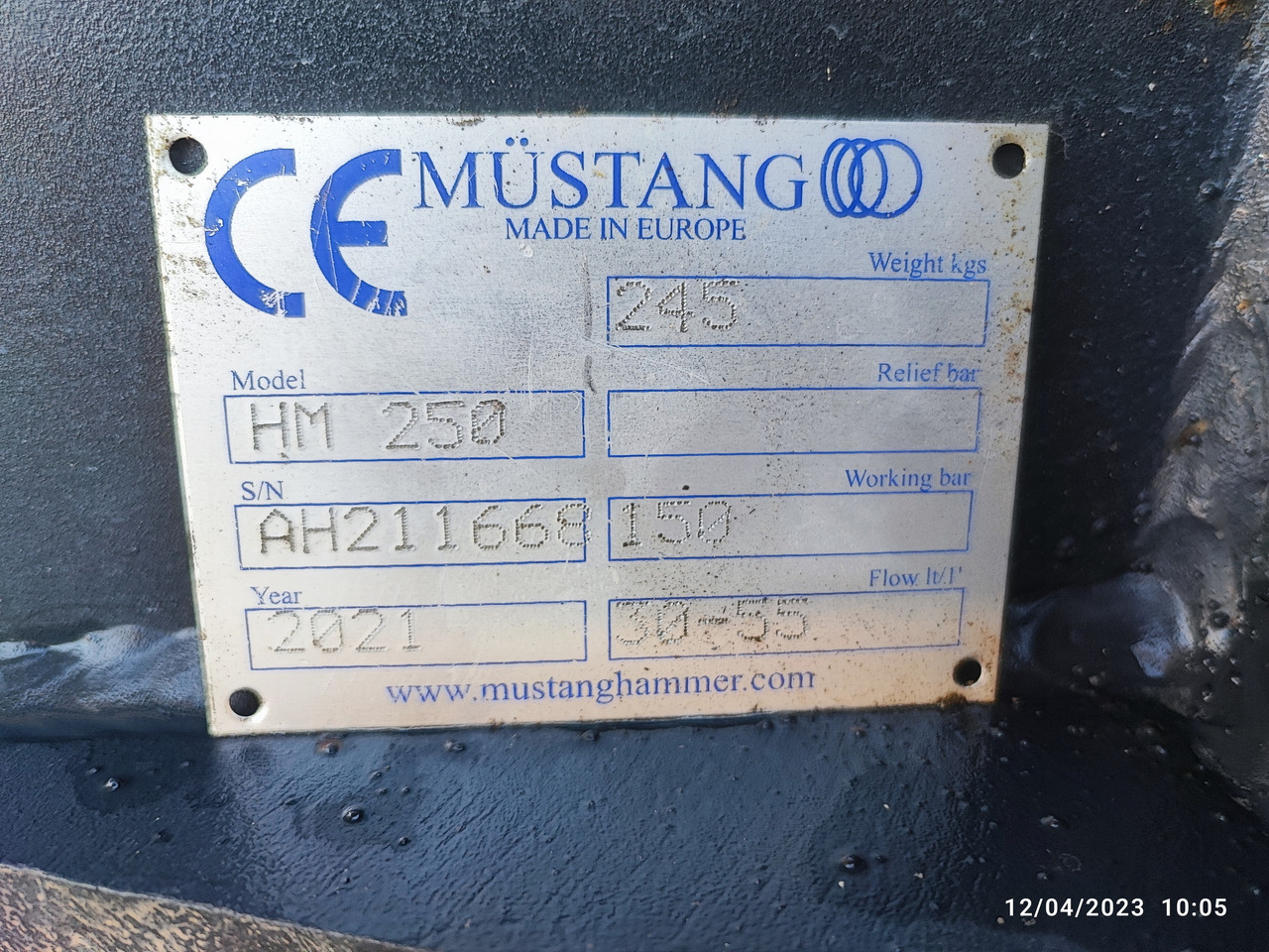 Młot hydrauliczny do Maszyn budowlanych MUSTANG HM250: zdjęcie 3