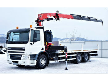 Samochód ciężarowy skrzyniowy/ Platforma DAF CF 75.310 Pritsche 7,30 m + KRAN/FUNK !: zdjęcie 1