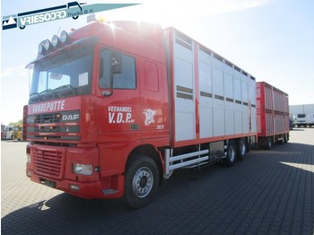 Ciężarówka do przewozu zwierząt DAF XF95.380 + Aanhanger: zdjęcie 1