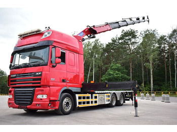 DAF XF 105 6x2 HMF 4020 EURO 5 Crane KRAN  - Samochód ciężarowy skrzyniowy/ Platforma, Samochod ciężarowy z HDS: zdjęcie 1