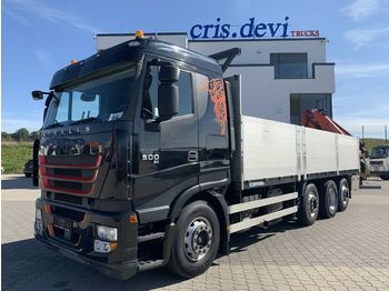 Samochód ciężarowy skrzyniowy/ Platforma Iveco 260S50 Stralis 8x2 Palfinger 27002 + Fly jib: zdjęcie 1