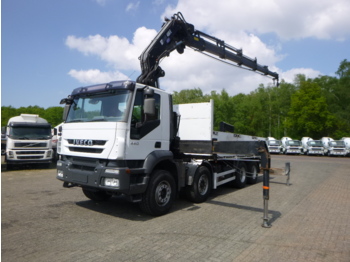 Samochód ciężarowy skrzyniowy/ Platforma Iveco AT410T44 8x4+ Hiab 400 E-5 + Jib 90 X-3: zdjęcie 1