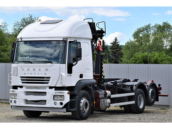 Ciężarówka hakowiec, Samochod ciężarowy z HDS Iveco STRALIS 400 Abrollkipper + KRAN * TOPZUSTAND: zdjęcie 4