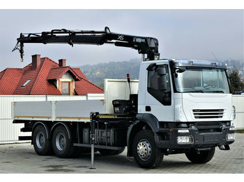 Samochód ciężarowy skrzyniowy/ Platforma Iveco Stralis 360 * Pritsche 6,00m KRAN*6x4 Topzustand: zdjęcie 1