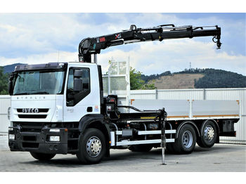 Samochód ciężarowy skrzyniowy/ Platforma Iveco  Stralis 360 Pritsche 6,40m + Kran *6x2*: zdjęcie 1