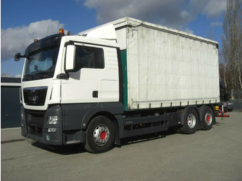 Samochód ciężarowy plandeka MAN 26440L TGX / Glastaransport / KRAN HMF2120: zdjęcie 1