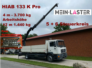 Samochód ciężarowy skrzyniowy/ Platforma MAN LER 18.280 HIAB 133 Pro 12m 1,44 T Funk-FB 2.Hd.: zdjęcie 1