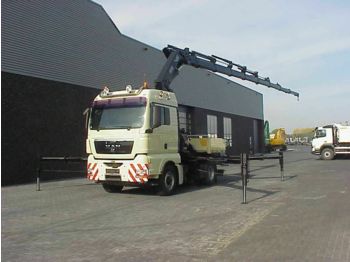 Samochód ciężarowy skrzyniowy/ Platforma MAN TGA 18 440 4X4 +HIAB/kran/kraan/Montagekran/: zdjęcie 1