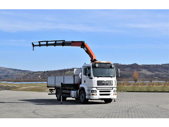Samochod ciężarowy z HDS, Samochód ciężarowy skrzyniowy/ Platforma MAN TGA 18.440 Pritsche 6,50m +PK 16502 + FUNK/ 4x4: zdjęcie 2