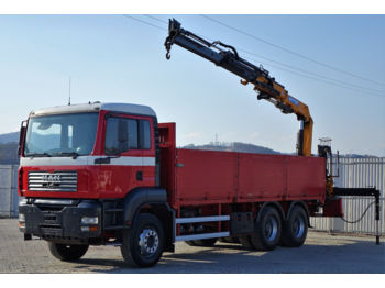 Samochód ciężarowy skrzyniowy/ Platforma MAN TGA 26.350 Pritshe 6.50m + Kran !!!: zdjęcie 1