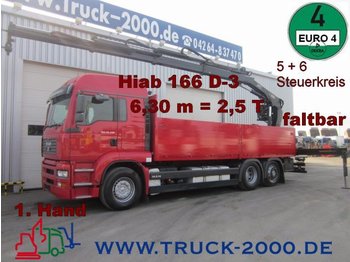 Samochód ciężarowy skrzyniowy/ Platforma MAN TGA 26.430 HIAB 166 D-3 10m= 1,46t. Euro 4  BC: zdjęcie 1