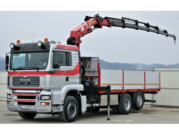 Samochód ciężarowy skrzyniowy/ Platforma MAN TGA 26.430 Pritsche 6.60m + Kran*6x2 Topzustand!: zdjęcie 1