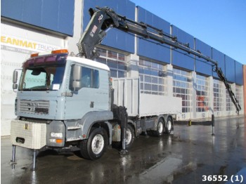 Samochód ciężarowy skrzyniowy/ Platforma MAN TGA 41.430 BB 8x4 Hiab 80 ton/meter Kran + Fly-Jib and Front outriggers: zdjęcie 1