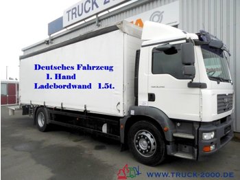 Samochód ciężarowy plandeka MAN TGM 18.240 Schiebeplanen L.+R. LBW Deutscher LKW: zdjęcie 1