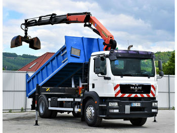 Wywrotka, Samochod ciężarowy z HDS MAN TGM 18.290 Kipper 4,80 m+PK 14002-EH B + FUNK!: zdjęcie 1