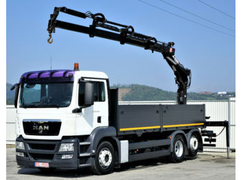 Samochód ciężarowy skrzyniowy/ Platforma MAN TGS 26.360 Pritsche 5,90 m + Kran *6x2!: zdjęcie 1
